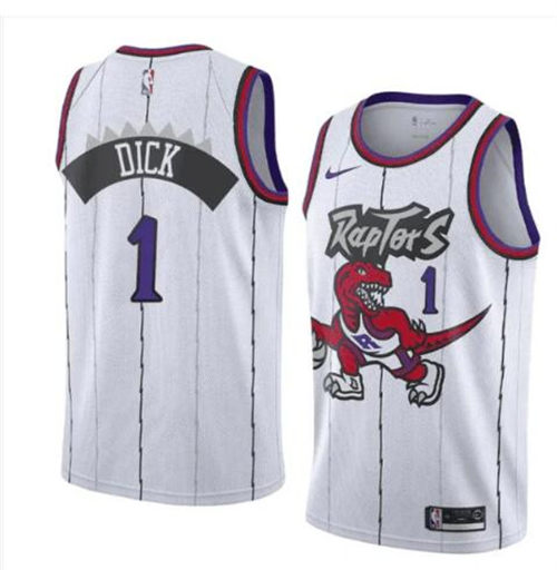 Mens Toronto Raptors #1 Gradey Dick White Nike Hardwood Classics Jersey
